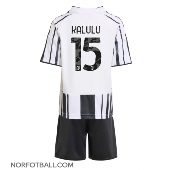 Billige Fotballdrakt Juventus Pierre Kalulu #15 Replika Hjemmedraktsett Barn 2025-26 Kortermet (med bukser)